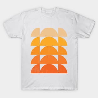 Mid Century Modern Retro 70s Half Circles Sunset T-Shirt